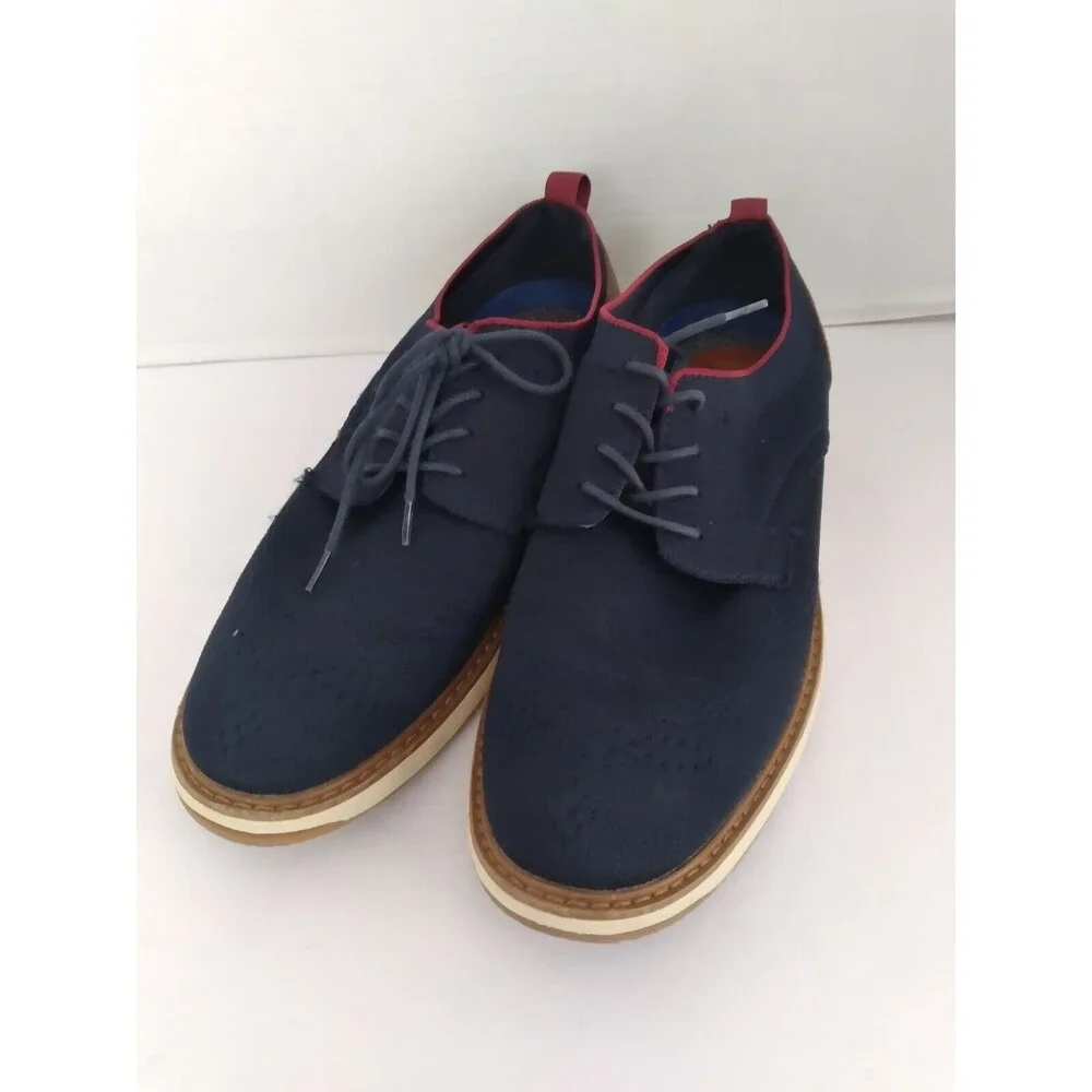 Navy Blue Oxford Dress Shoes Casual Lace Up‎ Comfort Sole Men's